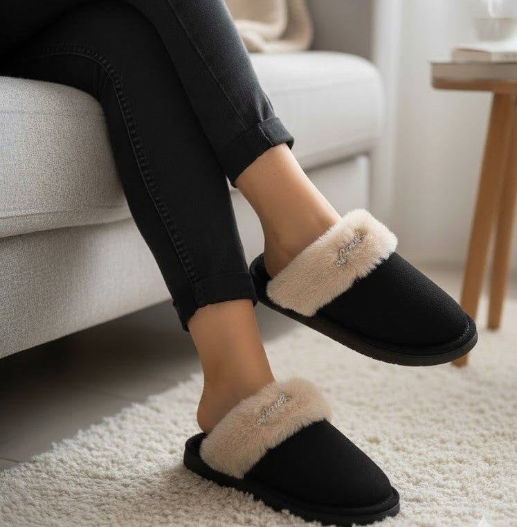 Pantoufles à fourrure chic