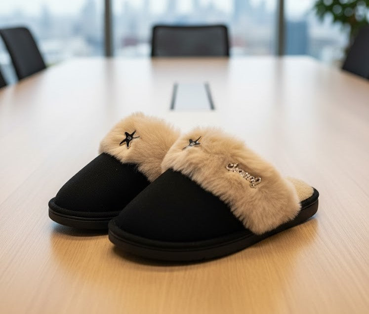 Pantoufles à fourrure chic